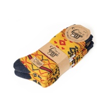 HomeOfSocks Wool Socks Hygge yellow/multicoloured - 2 pairs