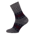 HomeOfSocks Wool Socks Hygge Colourful Jacquard Dark Grey/Red - 1 Pair