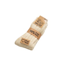 HomeOfSocks Wool Socks 100% Natural Warm Cream White - 1 Pair