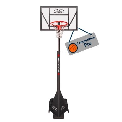 Hudora Basketball Stand Competition Pro (height adjustable/stable/safe/durable) - 230cm-305cm
