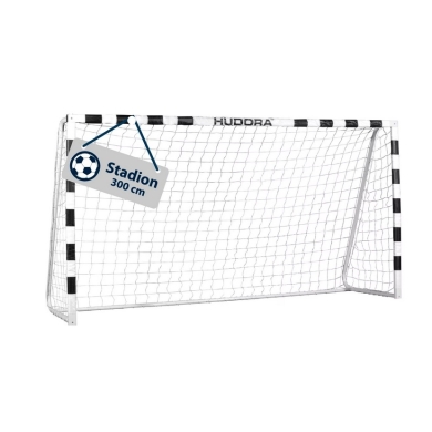 Hudora Football Goal Stadium (high quality, robust, easy assembly) white - 300x160x90cm