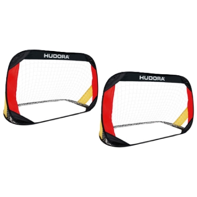 Hudora Football Goals Pop Up black/red/gold - 2 goals