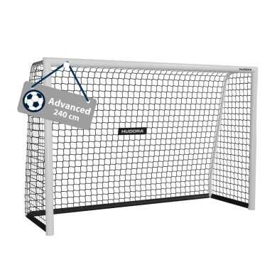 Hudora Football Goal Advanced 240 (high-quality, durable, easy assembly) white - 240x160x85cm