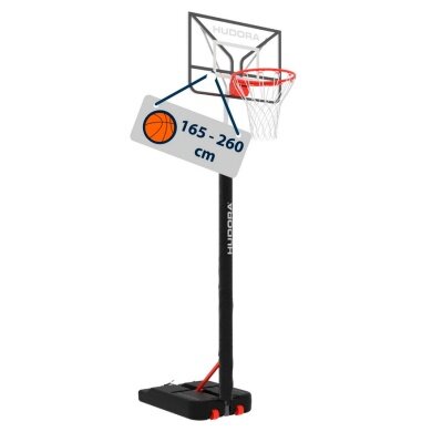 Hudora Basketball Stand RoCo 260 (height adjustable/stable/safe/durable) - 165cm-260cm