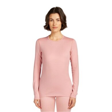 Icebreaker Underwear Thermo Long Sleeve Shirt 260 Tech Crewe - Merino Wool, fitted - pink Ladies