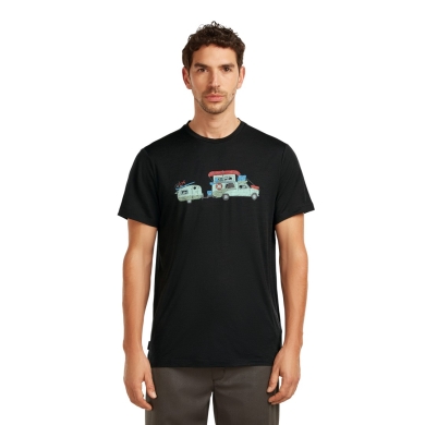 Icebreaker Wander/Leisure T-shirt Merino 150 Tech Lite Transport (100% Merino wool) black men's