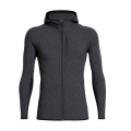 Icebreaker Wander-/Leisure Jacket Descender Zip Hood Jet (Merino Wool, Breathable) Grey/Black Men