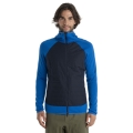 Icebreaker Hybrid Hooded Jacket Merinomix Quantum Hybrid Zip-Hoodie - Blue Men