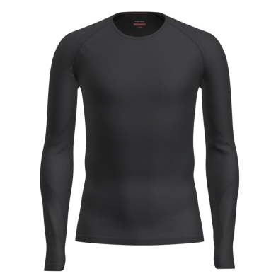 Icebreaker Underwear Long Sleeve Shirt 260 Zoneknit Seamless Crewe (Wool Blend, Fitted) Black Men