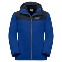 Jack Wolfskin Winter Jacket Snowfrost 3in1 (waterproof and windproof, warm fleece inner jacket) blue Kids