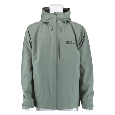 Jack Wolfskin Tempest 2-Layer Rain Jacket (Weather Protection Jacket, Waterproof) Eucalyptus Green Men's