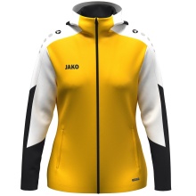 JAKO Hooded Jacket Dynamic (Polyester Fleece, Side Pockets with Zipper) yellow/white/black Ladies
