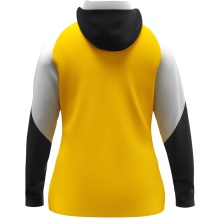 JAKO Hooded Jacket Dynamic (Polyester Fleece, Side Pockets with Zipper) yellow/white/black Ladies
