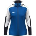 JAKO Hooded Jacket Dynamic (Polyester Fleece, Side Pockets with Zipper) royal blue/white/navy blue Ladies