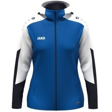 JAKO Hooded Jacket Dynamic (Polyester Fleece, Side Pockets with Zipper) royal blue/white/navy blue Ladies