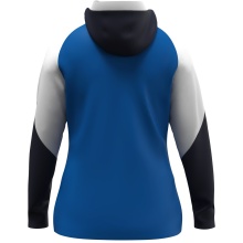 JAKO Hooded Jacket Dynamic (Polyester Fleece, Side Pockets with Zipper) royal blue/white/navy blue Ladies