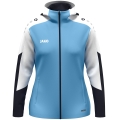 JAKO Hooded Jacket Dynamic (Polyester Fleece, Side Pockets with Zipper) Sky Blue/White/Navy Blue Ladies