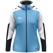 JAKO Hooded Jacket Dynamic (Polyester Fleece, Side Pockets with Zipper) Sky Blue/White/Navy Blue Ladies