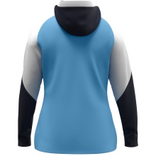 JAKO Hooded Jacket Dynamic (Polyester Fleece, Side Pockets with Zipper) Sky Blue/White/Navy Blue Ladies