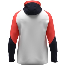 JAKO Hooded Jacket Dynamic (Polyester Interlock Fleece, Side Pockets with Zipper) white/coral red/navy blue Children