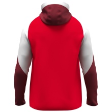 JAKO Hooded Jacket Dynamic (Polyester Interlock Fleece, Side Pockets with Zipper) red/white/dark red Men's