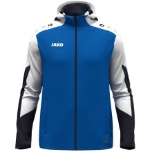 JAKO Hooded Jacket Dynamic (Polyester Interlock Fleece, Side Pockets with Zipper) royal blue/white/navy blue Children
