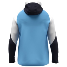 JAKO Hooded Jacket Dynamic (Polyester Interlock Fleece, Side Pockets with Zipper) sky blue/white/navy blue Men's