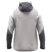 JAKO Hooded Jacket Dynamic (Polyester Interlock Fleece, Side Pockets with Zipper) light grey/white/grey Men's