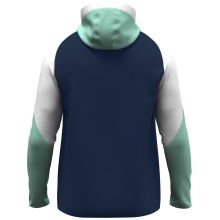 JAKO Hooded Jacket Dynamic (Polyester Interlock Fleece, Side Pockets with Zipper) navy blue/white/mint green Children