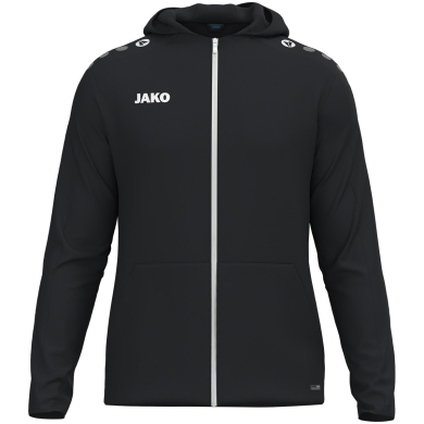 JAKO Hooded Jacket One (Inner side made of micro-fleece,) black ladies