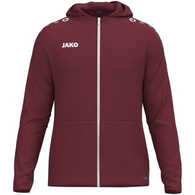 JAKO Hooded Jacket One (Inner side made of micro-fleece, 100% recycled polyester) burgundy children