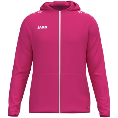 JAKO Hooded Jacket One (Inner side made of micro-fleece, 100% recycled polyester) pink children