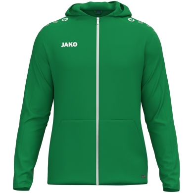 JAKO Hooded Jacket One (Inner side made of micro-fleece, 100% recycled polyester) green children