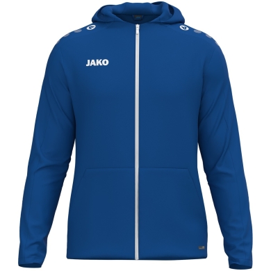 JAKO Hooded Jacket One (Inner side made of micro-fleece, 100% recycled polyester) royal blue children