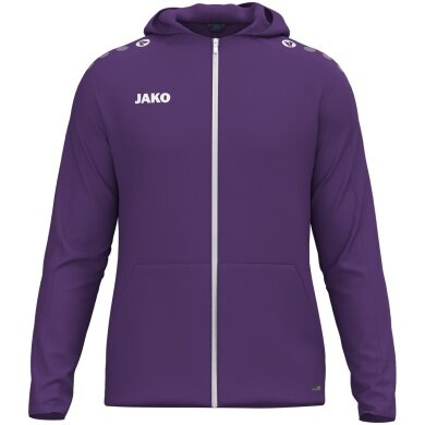 JAKO Hooded Jacket One (Inner side made of micro-fleece, 100% recycled polyester) violet Men's