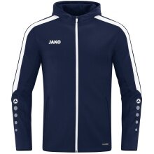 JAKO Hooded Jacket Power (Polyester Fleece, Side Pockets with Zipper) Navy Blue Men