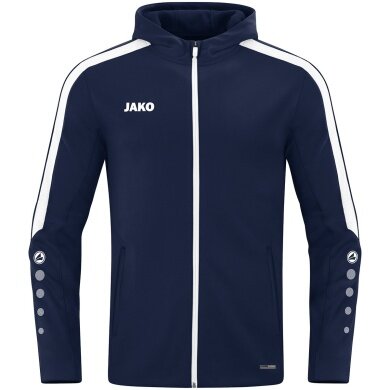 JAKO Hooded Jacket Power (Polyester Fleece, Side Pockets with Zipper) Navy Blue Kids