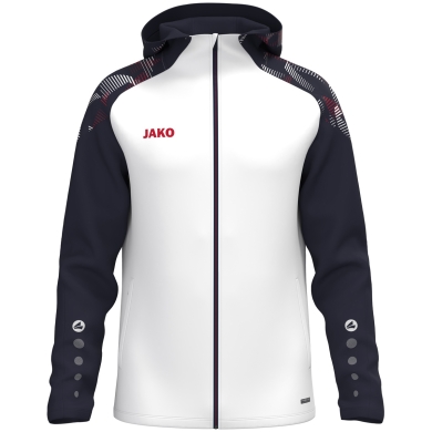 JAKO Hooded Jacket Sonic (durable, soft feel) white/black children