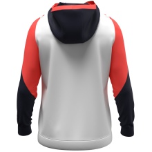 JAKO Hooded Sweatshirt with Half-Zip Dynamic (100% recycled Polyester) white/coral red/navy blue Men's