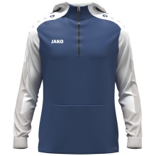 JAKO Hooded Sweatshirt with Half-Zip Dynamic (100% recycled Polyester) midnight blue/white/light grey Men's