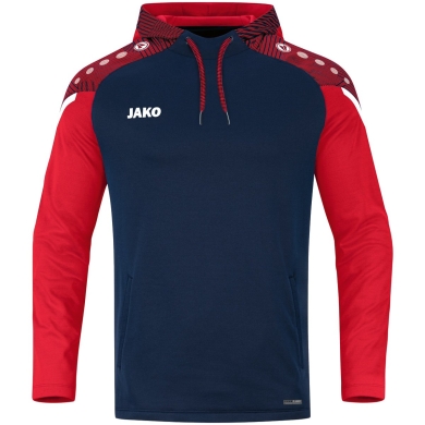 JAKO Hoodie Performance (Polyester Fleece) navy/red Women