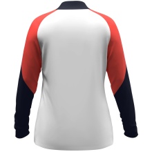 JAKO Long Sleeve Zip Top Dynamic (recycled polyester, elastic material) white/coral red/navy blue ladies