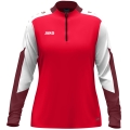 JAKO Long Sleeve Zip Top Dynamic (recycled polyester, elastic material) red/white/dark red ladies