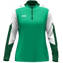 JAKO Long Sleeve Zip Top Dynamic (recycled polyester, elastic material) green/white/dark green ladies