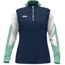 JAKO Long Sleeve Zip Top Dynamic (recycled polyester, elastic material) navy blue/white/mint green ladies