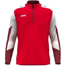 JAKO Long Sleeve Zip Top Dynamic (recycled polyester, elastic material) red/white/dark red men's