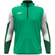 JAKO Long Sleeve Shirt Ziptop Dynamic (recycled Polyester, elastic material) green/white/dark green men's