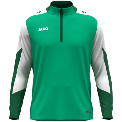 JAKO Long Sleeve Zip Top Dynamic (recycled polyester, elastic material) green/white/dark green children