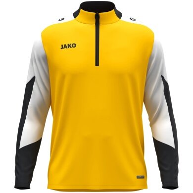 JAKO Long Sleeve Zip Top Dynamic (recycled polyester, elastic material) yellow/white/black children