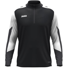 JAKO Long Sleeve Shirt Ziptop Dynamic (recycled polyester, elastic material) black/white/anthracite grey men's